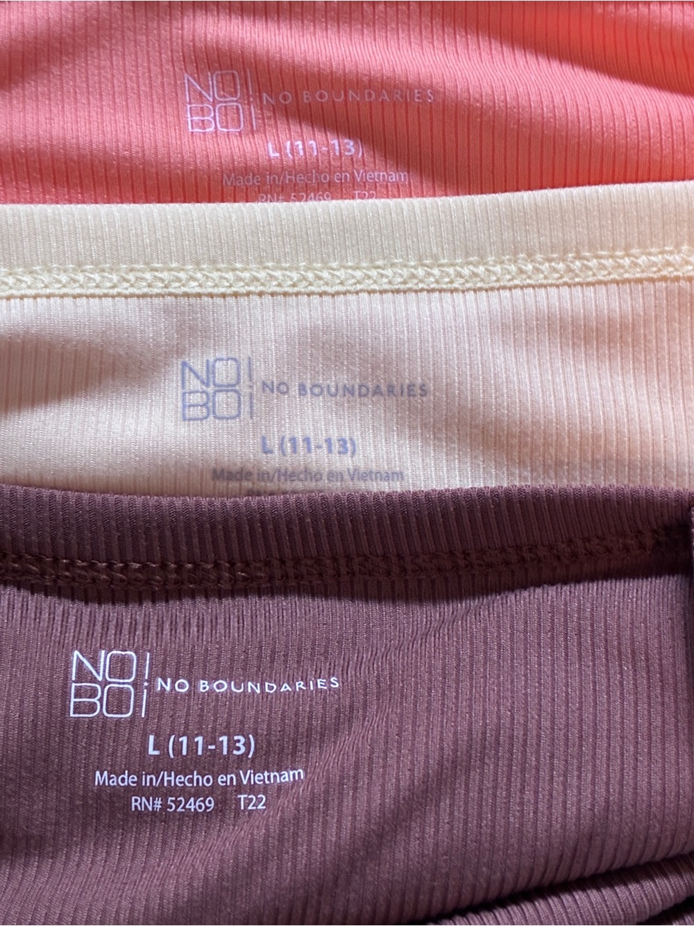 Woman’s 3-Pack Ribbed Cami Tank Tops - Brown, Yellow, Orange All size large - Picture 7 of 7
